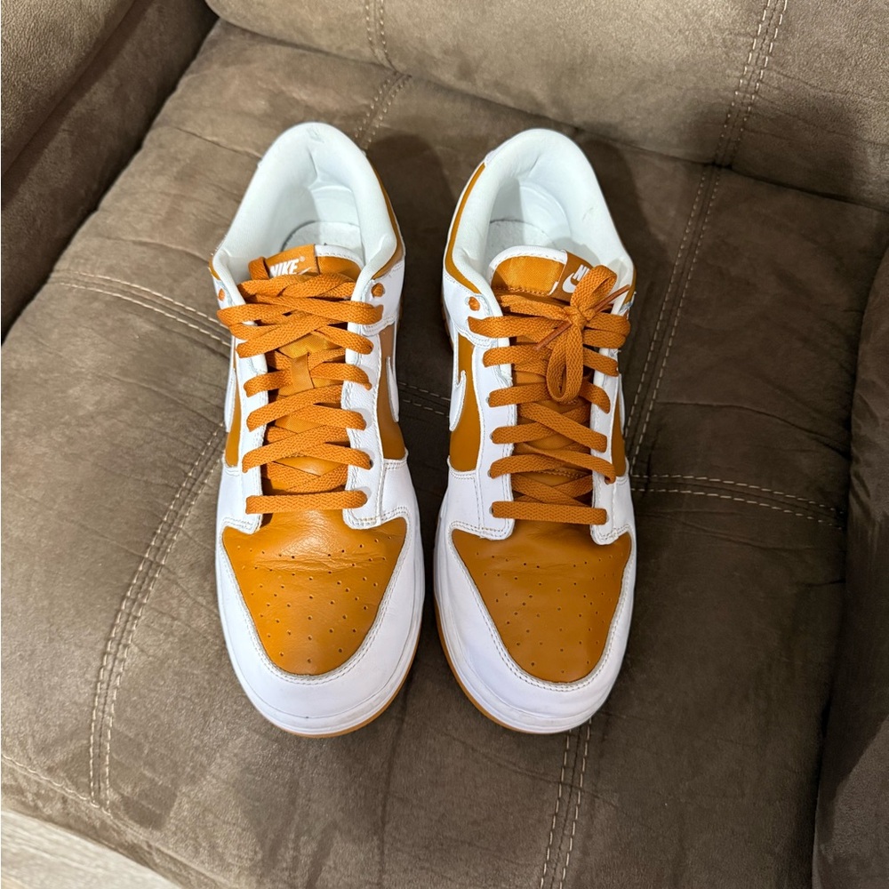 Nike Men's Orange and White Sneakers